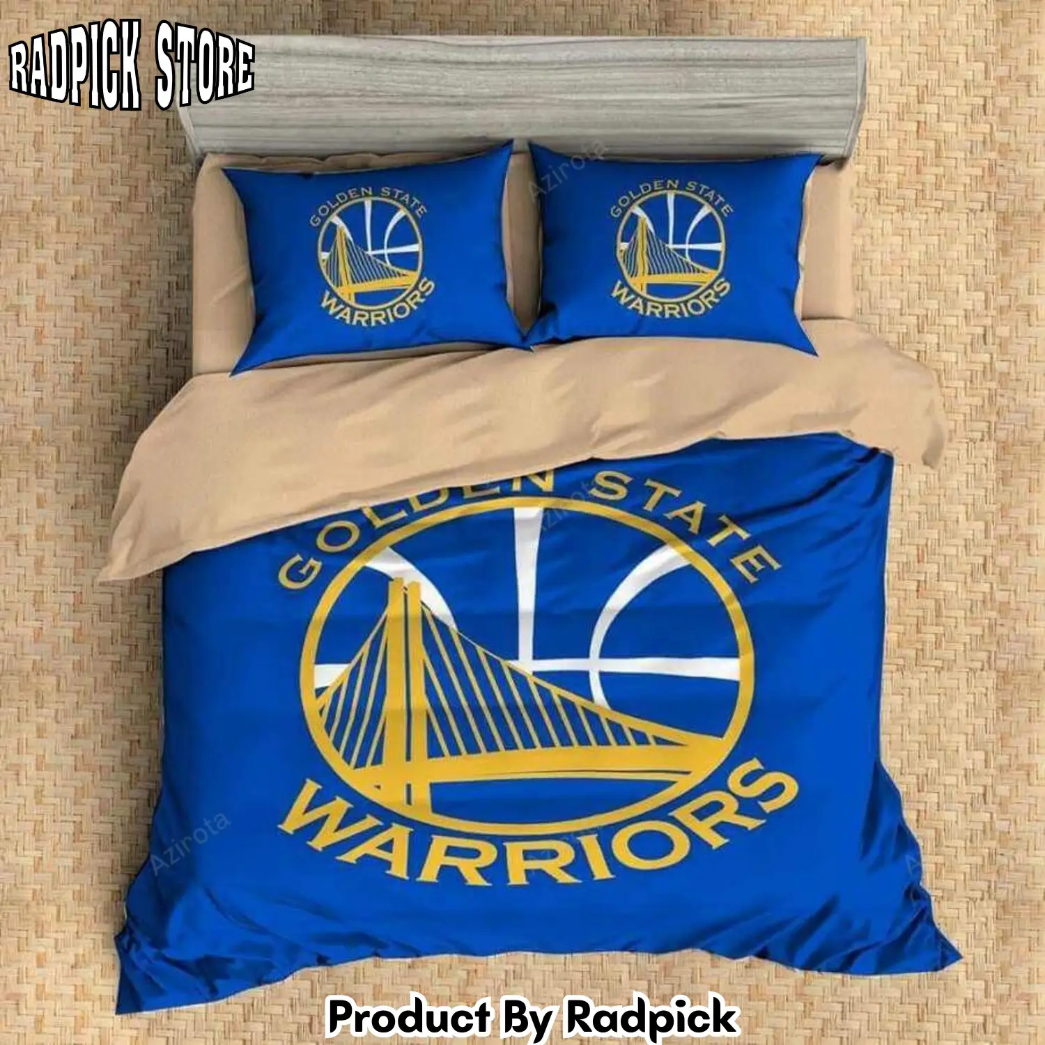 Radpick v6 custom 3d golden state warriors bedding set duvet cover set flat sheet pillowcases rp327549